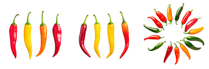 Poster - Colorful chili peppers against transparent background