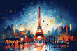 abstract Paris illustration art colorful background