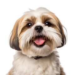 Shizu Dog smiling happy isolated on white background 