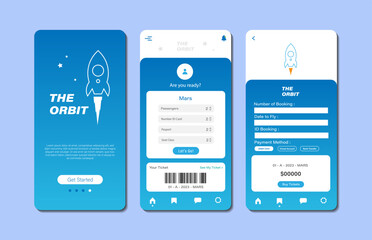 Wall Mural - online space tour ticket booking for mobile applications. graphical user interface for responsive mo