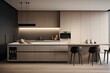 A minimalist kitchen design with a clean and timeless feel. Generative AI