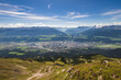 Panoramic view over Innsbruck in Tyrol in Austria in summer from the mountain 