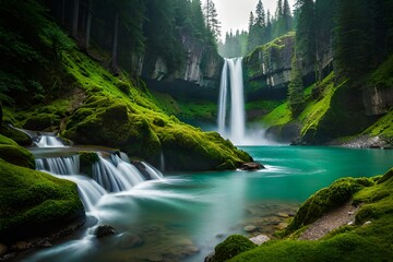 Wall Mural - waterfall in kanchanaburi country