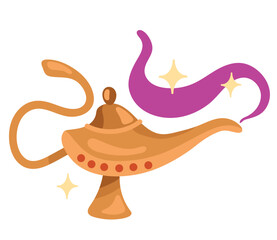 Poster - magic genie lamp treasure