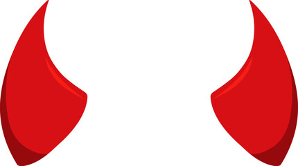 red short devil horns halloween element vector decoration