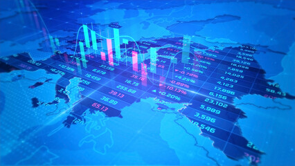 Europe stock market and economic business growth