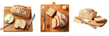 Fresh Bread Butter And Knife On A Transparent Background