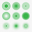 © Marina - Green sound wave set. Circle target signal collection