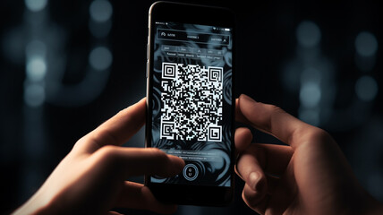 QR code on virtual screen