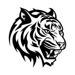 Poster - Tiger head portrait vector logo