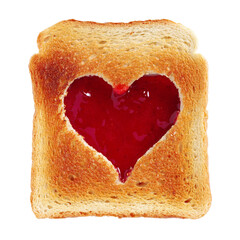 Wall Mural - Toasted bread with a heart-shaped cut