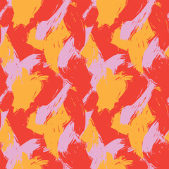 Sticker - Colourful Abstract Brush Strokes Seamless Pattern Design