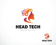 © BARKAH 06 - head tech logo creative smart brain idea design concept technology connect network