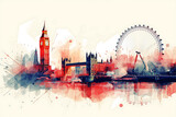 Abstract london illustration art background