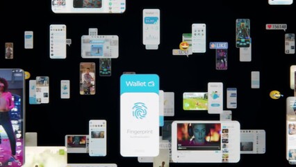 Wall Mural - social network concept with blockchain architecture visualization of a metaverse big data with viral
