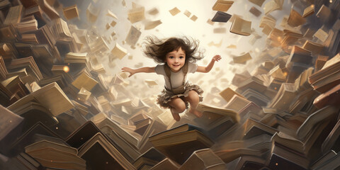 Poster - The magical world of books. Knowledge and exciting adventures.