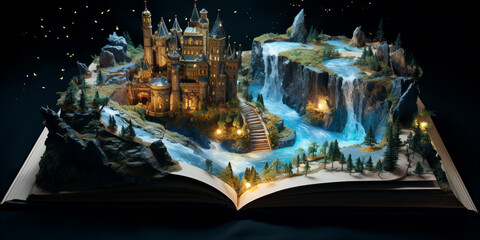 Wall Mural - The magical world of books. Knowledge and exciting adventures.