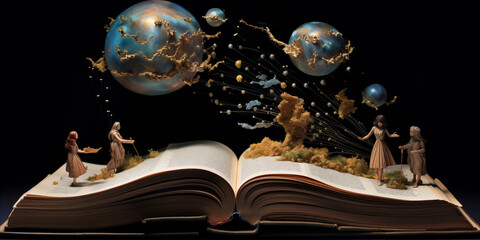Canvas Print - The magical world of books. Knowledge and exciting adventures.
