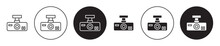 Vehicle Dvr Camera Vector Icon Set. Car Dash Cam Recorder Symbol In Black Color.