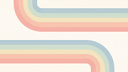 abstract background with retro colorful stripes. Minimal geometric pattern. vector illustration