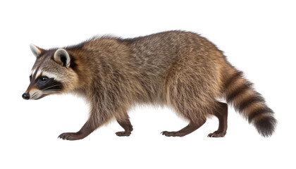 Wall Mural - close up of a raccoon isolated on transparent background cutout