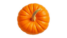 Orange Pumpkin Top View Isolated On Transparent Background Cutout