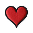 heart embroidered patch badge on isolated transparent background png, generative ai
