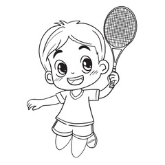 Canvas Print - child with tennis racket