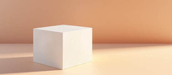 Leinwandbilder - Minimalistic geometric product display on a isolated pastel background Copy space