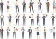 © nsit0108 - Legal adviser icons set cartoon vector. Office internet. Online woman