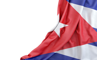 Wall Mural - Flag of Cuba with empty space on the left. Isolated. 3D Rendering