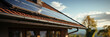 solar battery on the roof, panorama