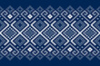 © Happy.Panda789 - Indigo navy blue geometric traditional ethnic pattern Ikat seamless pattern border abstract design for fabric print cloth dress carpet curtains and sarong Aztec African Indian Indonesian