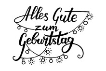 Anniversaru Handwritten Lettering In German Vector