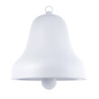 © timonko - 3d render Christmas toy icon of white bell transparent. Social media notice event reminder winter