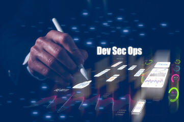 devsecops software development cycle programming concept, software development it operations, man us