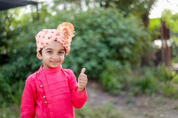 happy indian farmer son Wear sehra, maharashtrian kids, happy rular kids