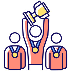 Winner success icon symbol vector image. Illustration of reward champion win championship bedge design image 