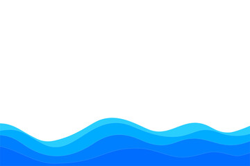 Wall Mural - blue wave water element vector background. flow liquid curve border frame wallpaper presentation edu