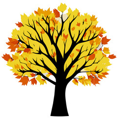 Wall Mural - autumn tree with leaves