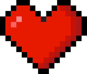 Wall Mural - Heart 8 bit pixel icon