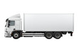 © Ivan Guia - Side view of isolated white trailer truck on cutout PNG transparent background