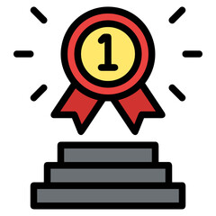 Winner success icon symbol vector image. Illustration of reward champion win championship bedge design image 