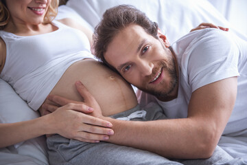 Canvas Print - Happy couple waiting for baby