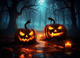 halloween background with pumpkin