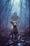 Fototapeta Natura - Jesus running for lost lamb