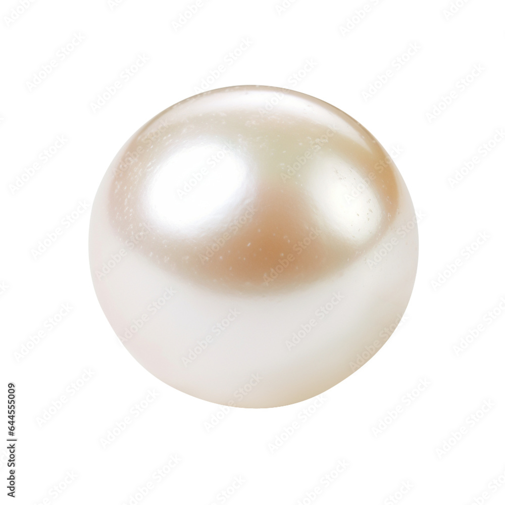 shiny natural white sea pearl with light effects isolated on ...