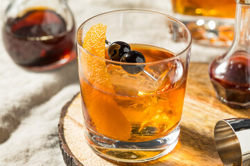 Canvas Print - Boozy Maple Syrup Old Fashioned Cocktail