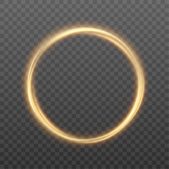 Wall Mural - curve golden line light effect. glowing golden circle. element for your design, advertising, cards, 