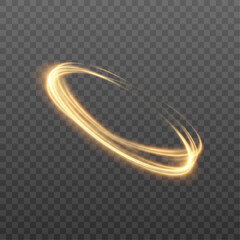 Wall Mural - curve golden line light effect. glowing golden circle. element for your design, advertising, cards, 
